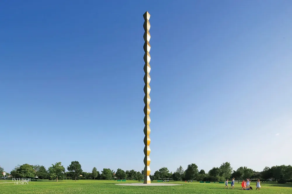 Thanks to lighting by L’Observatoire International and landscaping by Olin, Constantin Brâncusi’s restored Endless Column has a fitting home in Târgu Jiu, Romania. Photography courtesy of Studio Dubuisson.