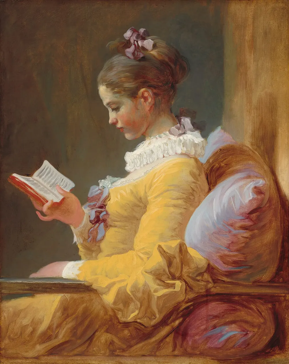 La lectora, de Jean-Honoré Fragonard, siglo XVIII.